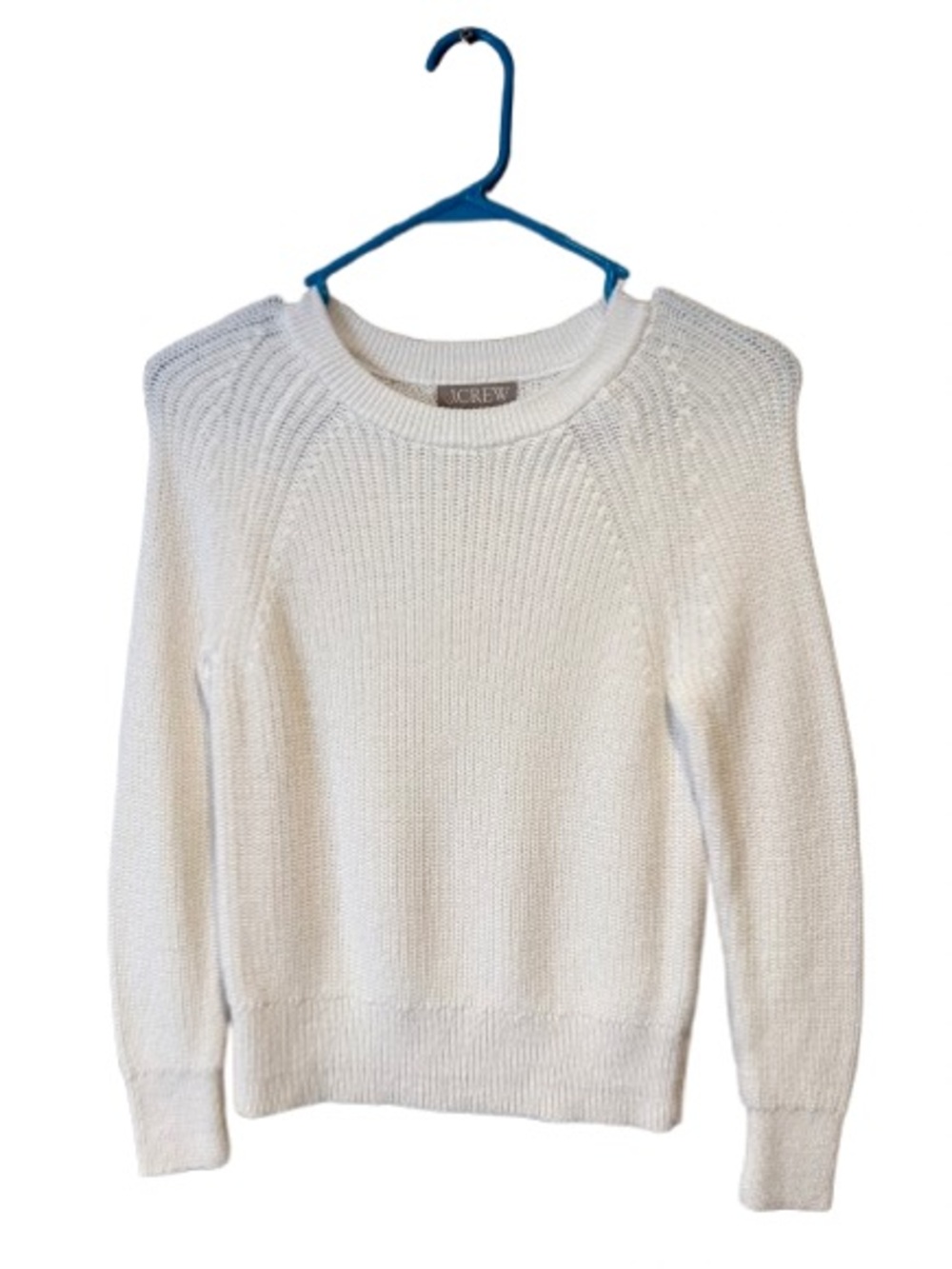 J. Crew Cream Scoopneck Ribbed Sweater